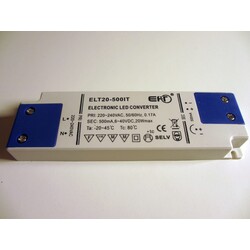 Power supply ELT20-500IT, 500mA, 3-40V, 20W