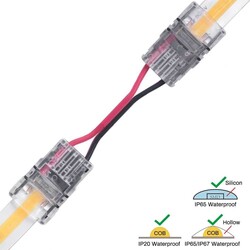 LED strip connector LRA0078, strip to strip, with wire, 2 pins, 10 mm