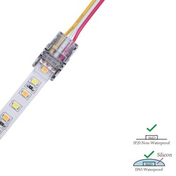 LED strip connector LRA0090, strip to power, with wire, 3 pins, 10 mm