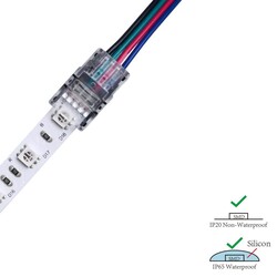 LED strip connector LRA0098, strip to power, with wire, 4 pins, 10 mm