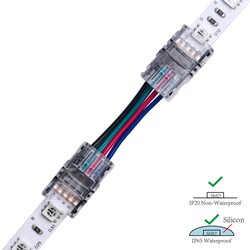 LED strip connector LRA0099, strip to strip, with wire, 4 pins, 10 mm