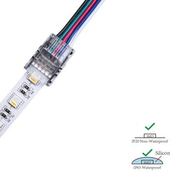 LED strip connector LRA0124, strip to power, with wire, 5 pins, 12 mm