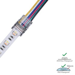 LED strip connector LRA0132, strip to power, with wire, 6 pins, 12 mm