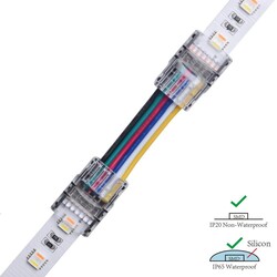 LED riba kiirühendus LRA0133, riba-riba, juhtmega, 6 kontakti, 12 mm