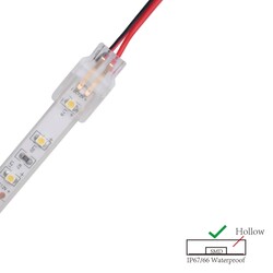 LED strip connector LRA0140, strip to power, with wire, 2 pins, 8 mm