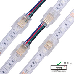 LED strip connector LRA0152, strip to power, with wire, 4 pins, 10 mm