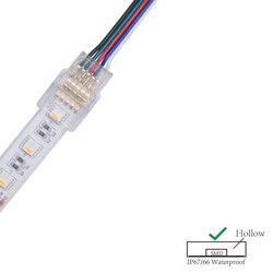 LED strip connector LRA0160, strip to power, with wire, 5 pins, 12 mm