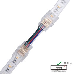 LED riba kiirühendus LRA0161, riba-riba, juhtmega, 5 kontakti, 12 mm