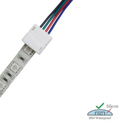 LED strip connector LRA0190, strip to power, with wire, 4 pins, 10 mm