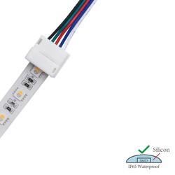 LED strip connector LRA0193, strip to power, with wire, 5 pins, 12 mm