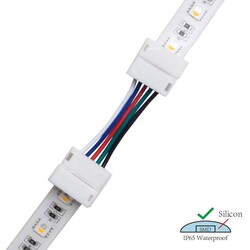 LED riba kiirühendus LRA0194, riba-riba, juhtmega, 5 kontakti, 12 mm