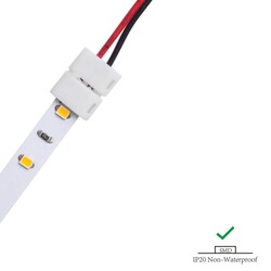 LED strip connector LRA0196, strip to power, with wire, 2 pins, 8 mm