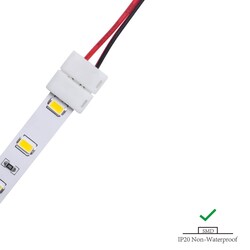 LED strip connector LRA0199, strip to power, with wire, 2 pins, 10 mm