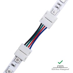 LED strip connector LRA0206, strip to strip, with wire, 4 pins, 10 mm