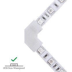 LED riba kiirühendus LRA0207, riba-riba, juhtmeta, "L", 4 kontakti, 10 mm