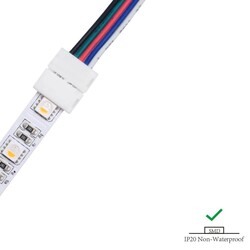 LED strip connector LRA0209, strip to power, with wire, 5 pins, 10 mm