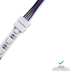 LED strip connector LRA0212, strip to power, with wire, 5 pins, 12 mm