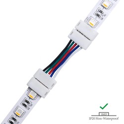 LED riba kiirühendus LRA0213, riba-riba, juhtmega, 5 kontakti, 12 mm