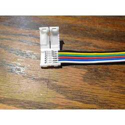 LED strip connector LRA0215, strip to power, with wire, 6 pins, 12 mm