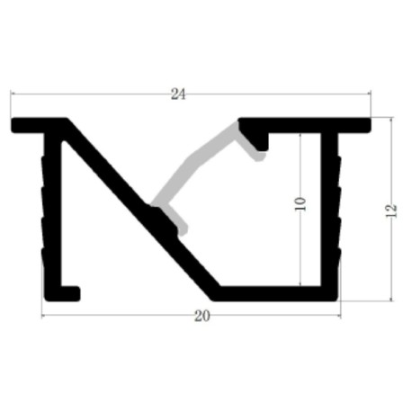 LED profile LP00389 cross section