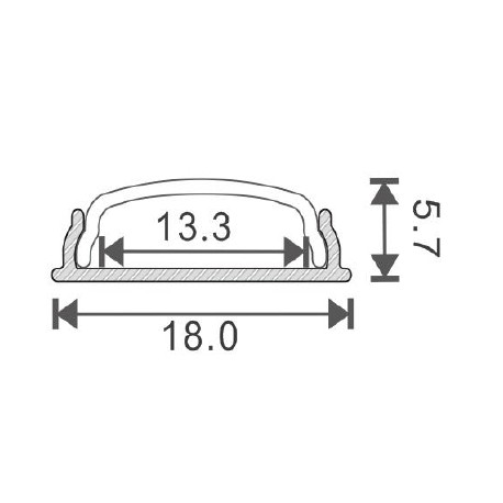 LED profiili LP00052 ristlõige